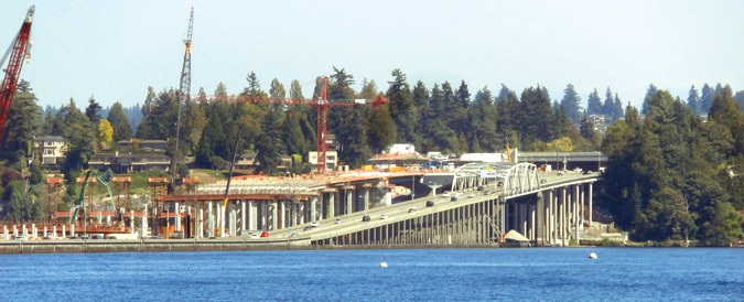 ワシントン湖　I-520　浮き橋工事