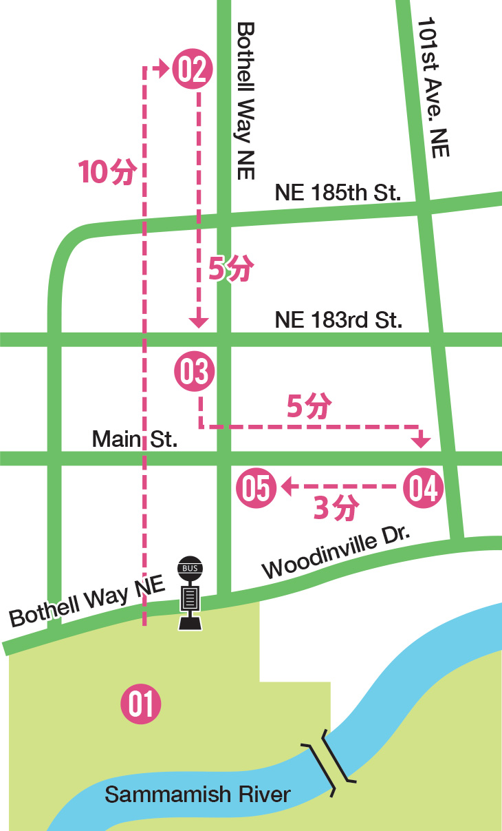 ボセル(Bothell)の散策地図
