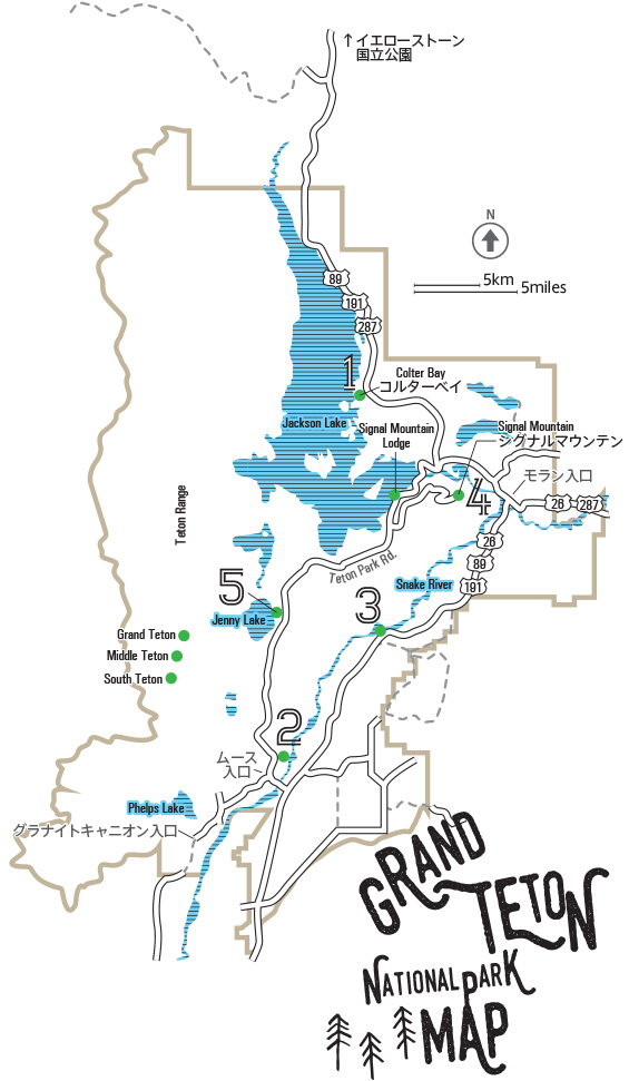 グランドティトン国立公園地図