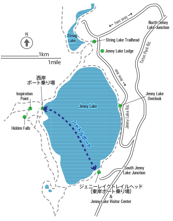 ジェニー・レイク地図