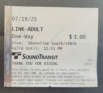 ライトレールの切符