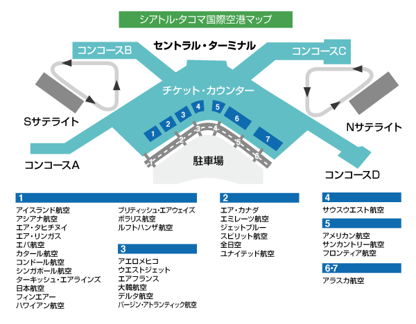 シアトル・タコマ国際空港マップ
