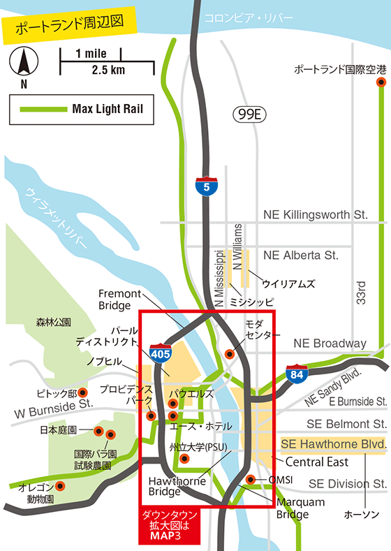 ポートランド周辺地図