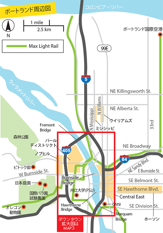 ポートランド周辺地図