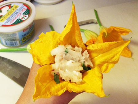 ズッキーニの花を使った料理 Baked Stuffed Zucchini Flowers