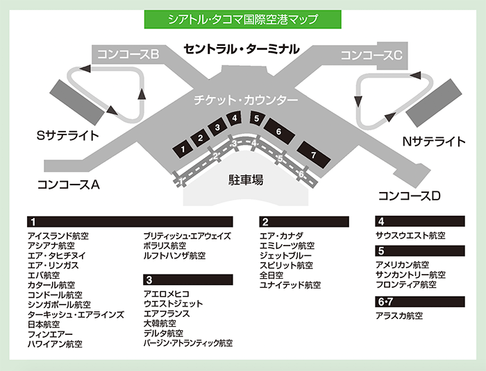 シアトル・タコマ国際空港マップ